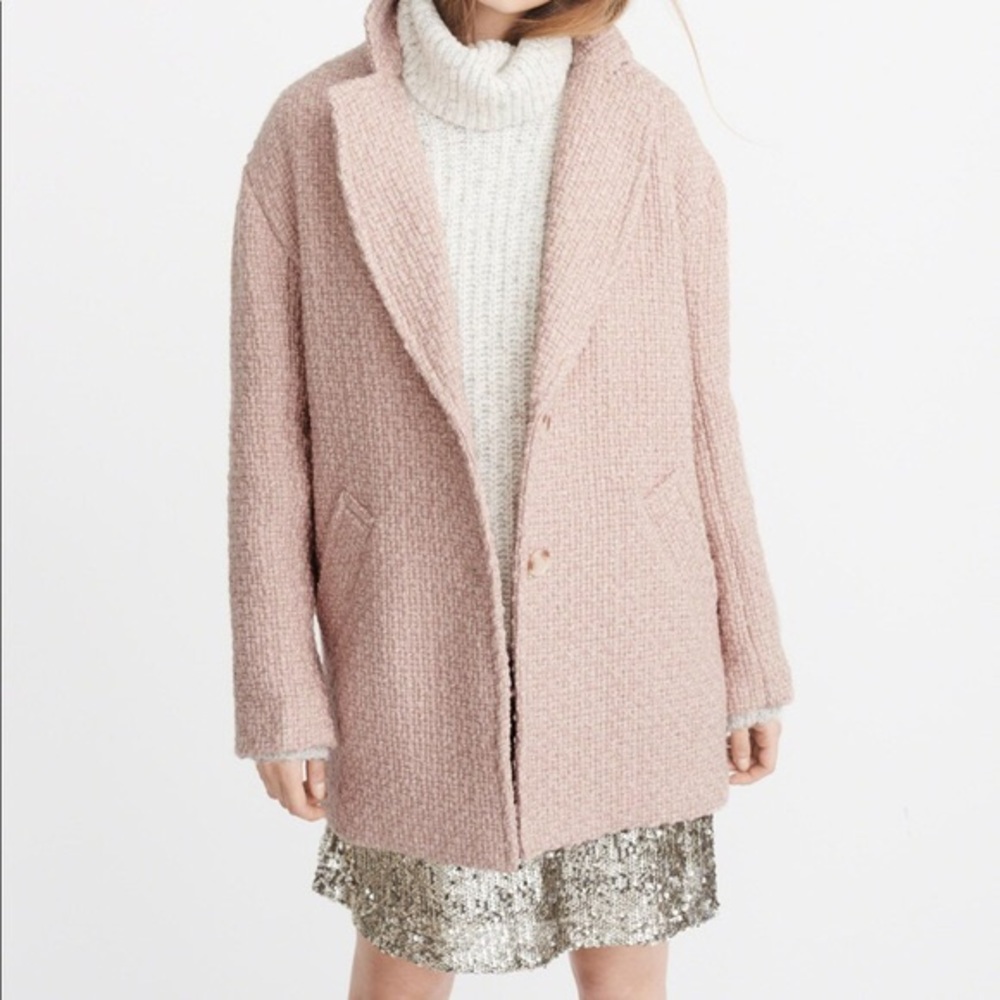 A&F Light Pink Wool-Blend Coat